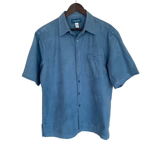 Vintage Cooke Street Blue Hawaiian Button Up Shirt - Large - Picture 1 of 4